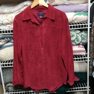 Dark red suede leather jacket, lined